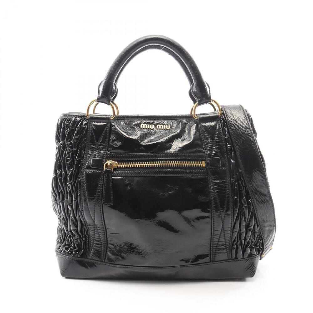 Miu Miu Miu Matelassé 2-Way Handbag, Leather, Women's, Black